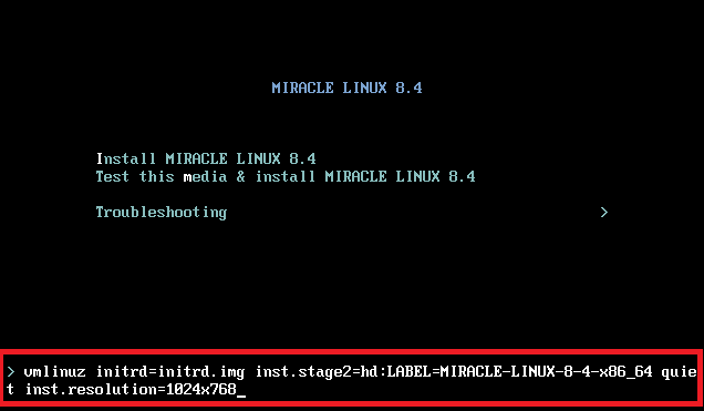 Miracle Linux ̃CXg[ɉ𑜓xύX
