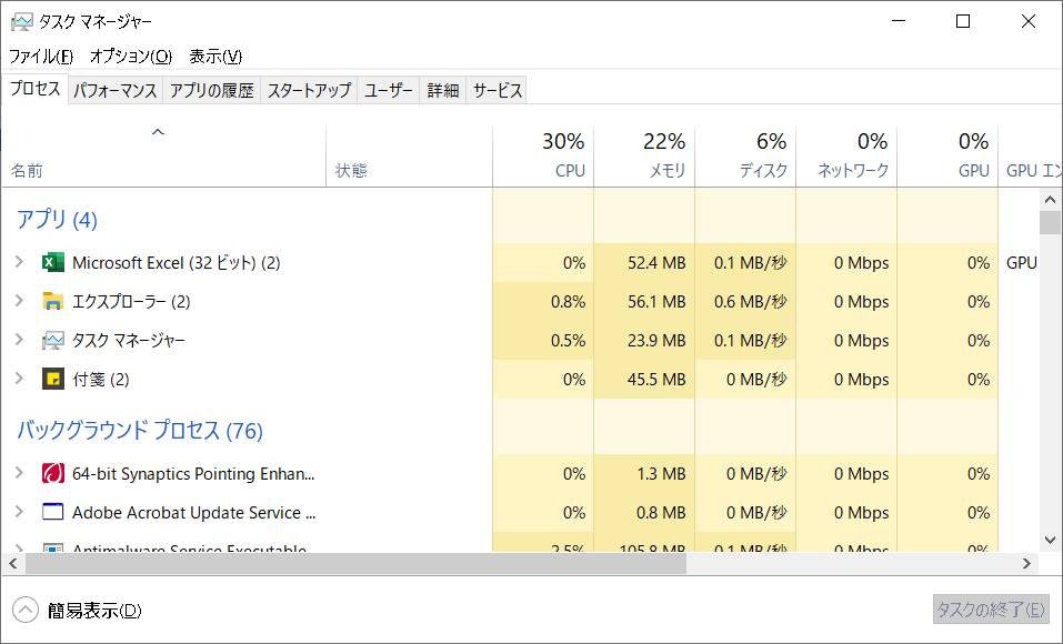 Task-manager機能を実行