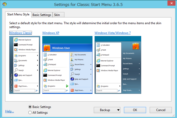 Classic Shell v3.6.5,Classic Shell v3.6.5 X^[gj[X^C̕ύX