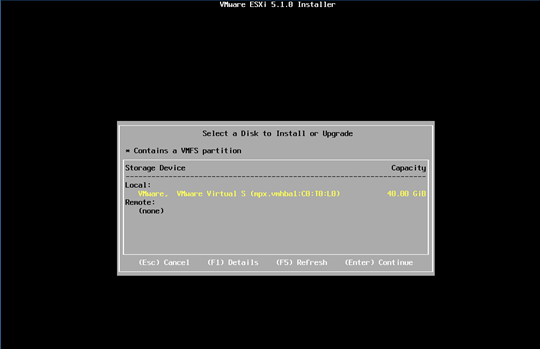 VMware vSphere Hypervisor (ESXi) 5.1,ESXi5.1 ̃CXg[fBXN̑I