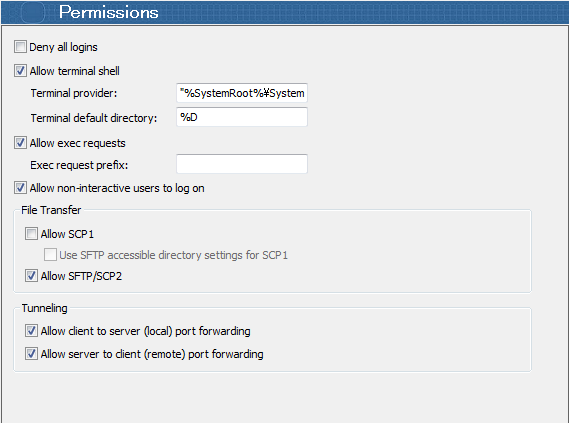 Reflection for Secure IT Server 7.2.151,Permissions | RSITT[o 7.2.151 ̐ݒ